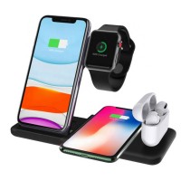 Cellphone Holder Fast Charging Dock Desktop Multi Function 4 in 1 Wireless Charger Stand